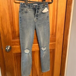 NWT Good American Jeans Distressed 0/25